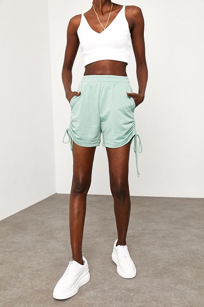 XHAN Women's Blue Drawstring Shorts 1KZK8-11545-12