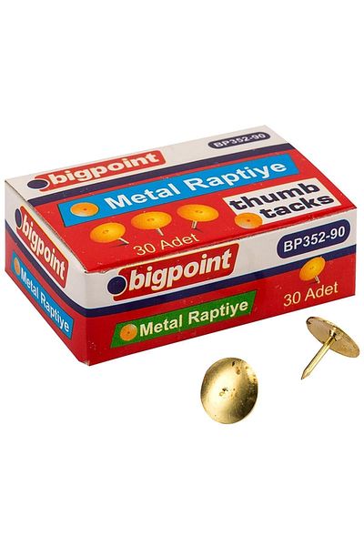 Bigpoint Метални кабърчета, жълти (месингови), кутия от 10 броя