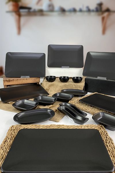 Keramika Square Siera Breakfast Set 17 Pieces for 6 People