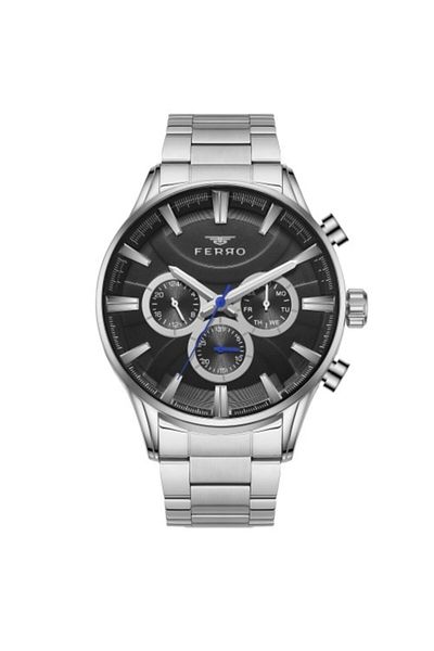 FERRO Men's White Functions Active Silver Wristwatch