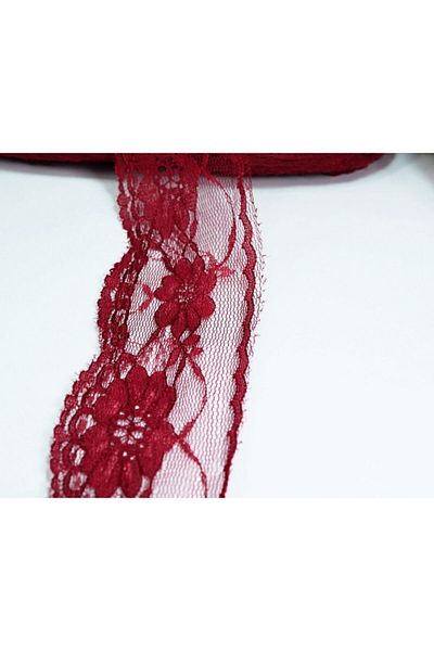 tuhafiyecimiz Light Burgundy Nylon Lace 5 Meter Ball 5 cm 730