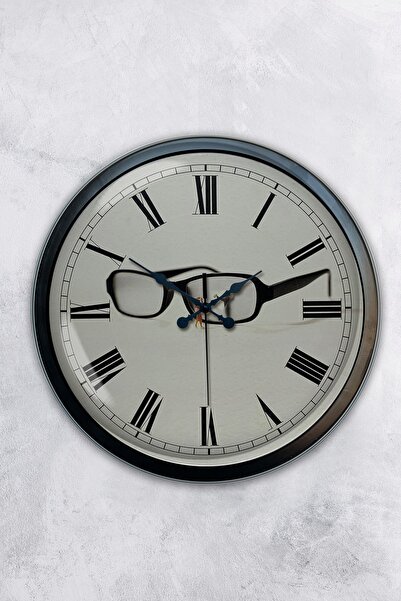 AİB STORE Δώρο 40 εκ. Μαύρο Μεταλλικό Ρολόι Τοίχου Γυαλιών