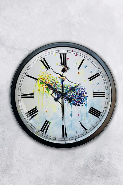 Kasva Concept Gift 40 cm Black Metal Dance Wall Clock