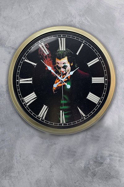 Kasva Concept Gift 40 cm Antique Metal Joker Wall Clock