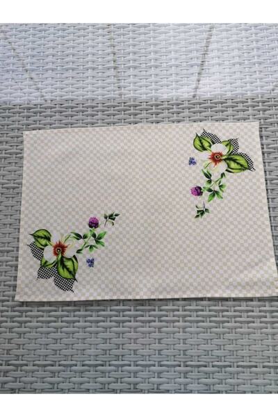 ESB Design Checkerboard Pattern Flower Digital Print 100% Linen American Service 33 X47 cm
