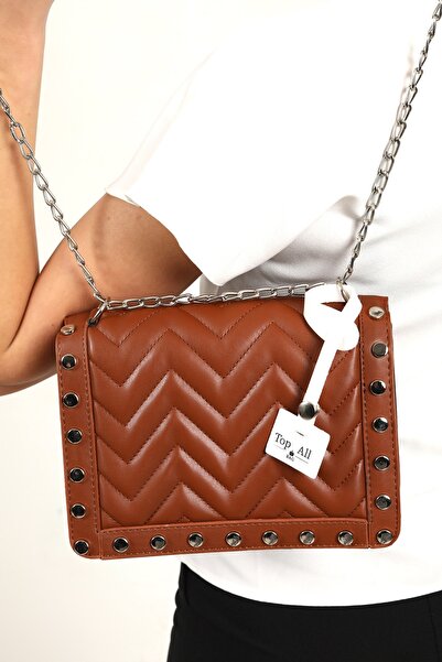 Top All BAG Tan γυναικεία τσάντα ζιγκ-ζαγκ χεριών και ώμων