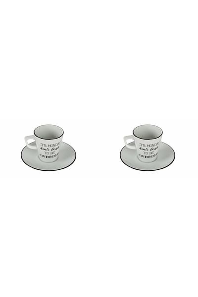 Porland Be Happy 2-Piece Coffee Cup with Saucer - 95Cc