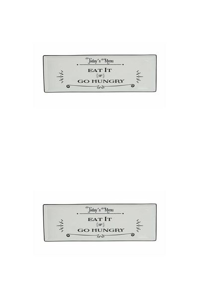 Porland Be Happy Baton Cake Plate 35cm Set of 2
