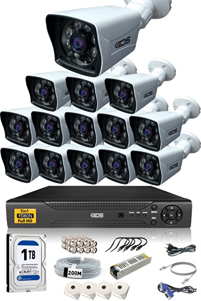 IDS 14 Kameralı Set - 5mp Sony Lensli Fullhd Gece Görüşlü Güvenlik Kamerası Sistemi - 2021-set14-1tb