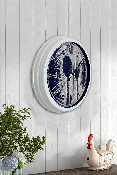 Kasva Concept Ρολόι τοίχου κουζίνας 40 εκ. Λευκό Μεταλλικό