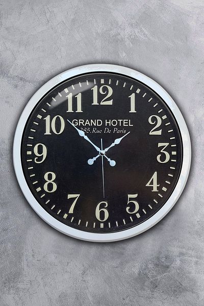 Kasva Concept Ρολόι τοίχου 40 εκ. Λευκό Μεταλλικό Grand Hotel