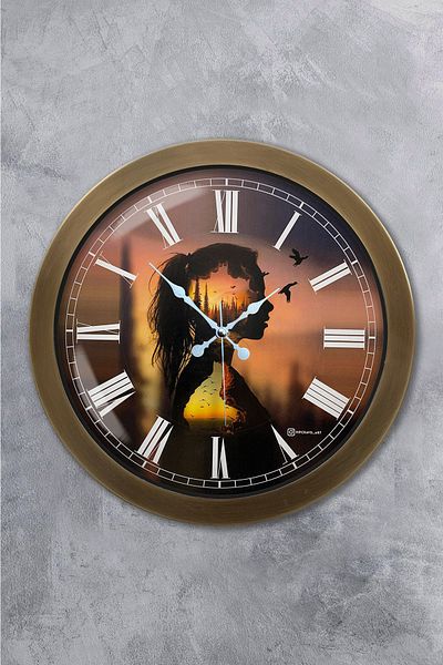Kasva Concept Gift 36 cm Antique Metal Naturalism Wall Clock