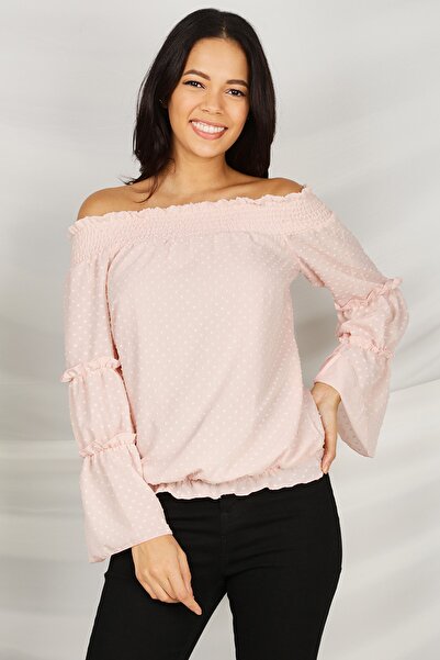 Select Moda Γυναικεία μπλούζα με λαιμόκοψη και κορδόνι στη μέση