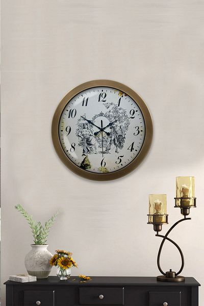 Kasva Concept Gift 36 cm Antique Metal History Wall Clock