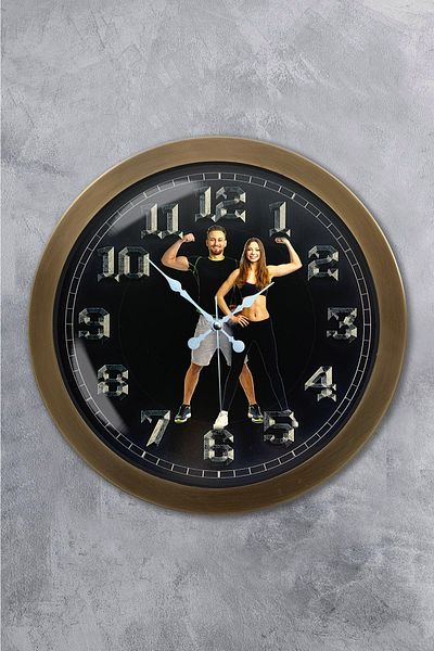 Kasva Concept Ceas de perete Fitness din metal antic 36 cm