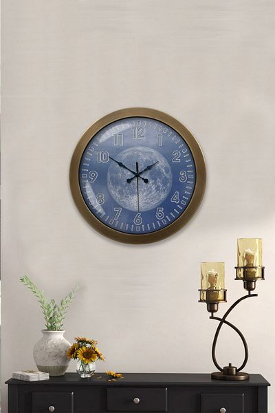 Kasva Concept Gift 36 cm Antique Metal World Wall Clock