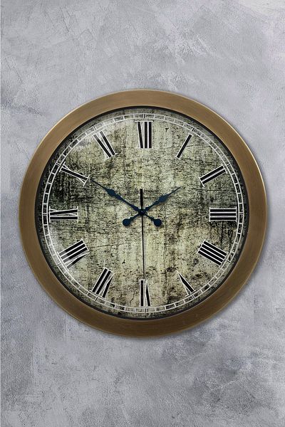 Kasva Concept Gift 36 cm Antique Metal Antique Roman Wall Clock
