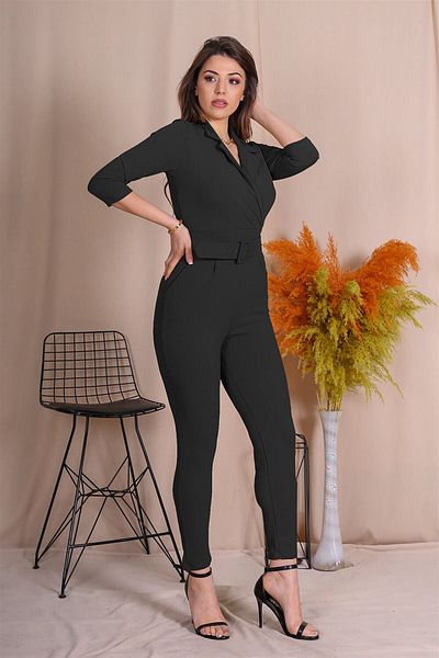 Neşeli Butik Women's New Season Jumpsuit with Belt Dks008