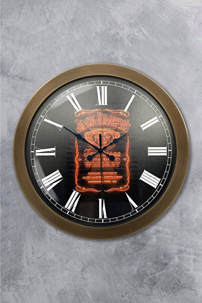 Platin Saat هدية ساعة حائط ويسكي معدنية عتيقة مقاس 36 سم