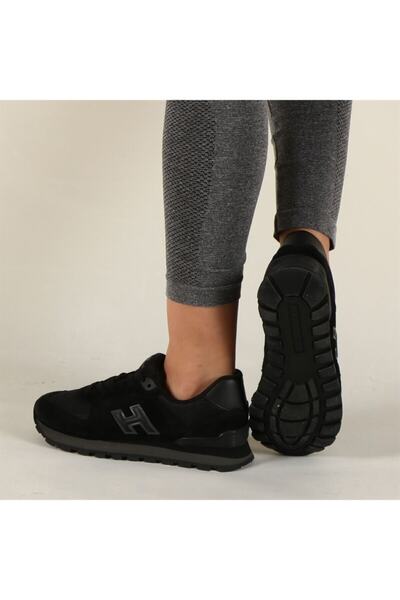 Hammer Jack Z19250 Pantofi sport casual din piele nubuc autentică, afumat negru