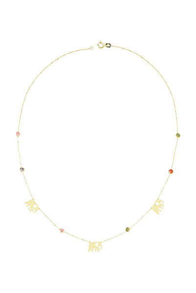 Glorria Kadın Altın Renkli Taşlı Fil Kolye CM0246