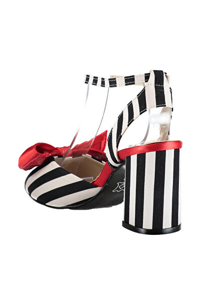 Fox Shoes Black White Red Women's High Heel Shoes D654070704