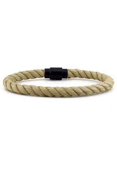 Solfera Men's Cream Colored Thick Rope Bracelet Bt017
