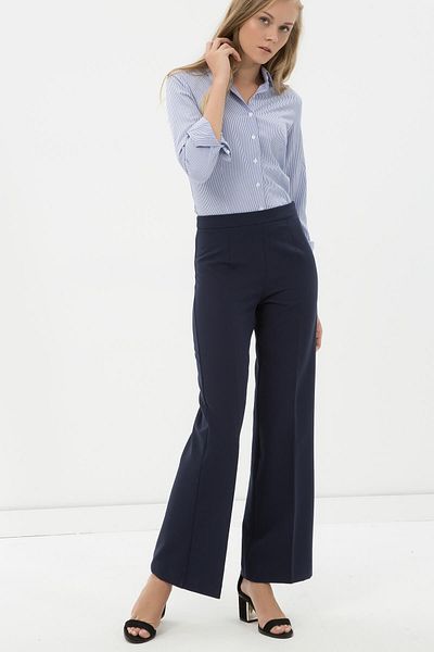 Koton Women's Navy Blue Trousers 7KAK43921EW
