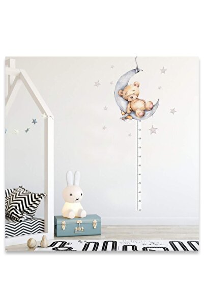 Sticker Sepetim ملصق حائط من القطيفة على شكل دب ونجوم نائمة على القمر لغرفة ا...