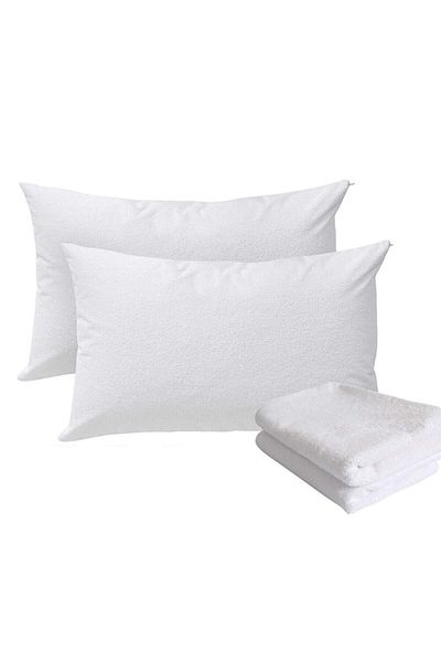mer-tim ezberbozan ev tekstili 2-Piece Pillow Protector Liquid-Proof Zippered Mattress Pad 50 X 70 Cm