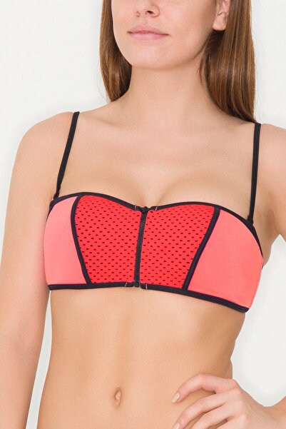 Penti Top de bikini cu cupă roz pentru damă, bandeau colorblock PPCOBCUT16IY