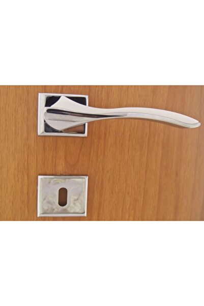 Azm Hırdavat Pimador Bilecik Krom Mat Beyaz Rozetli Kapı Kolu Oda