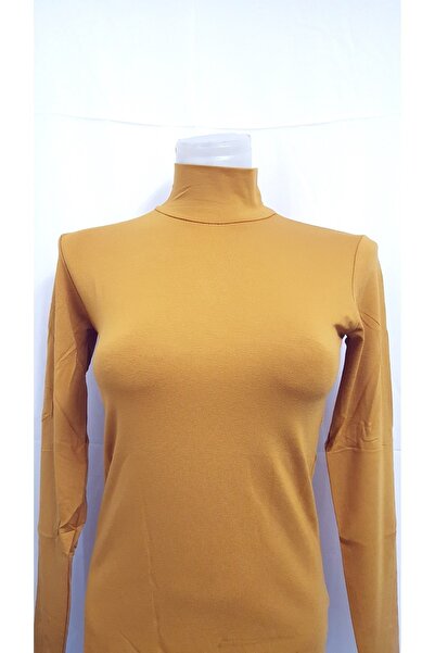 Ece Kadın Boğazlı Uzun Kollu Hardal Badi