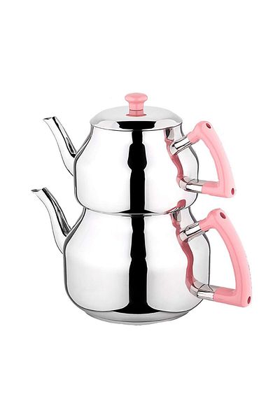 Özkent Marmaris Mega Size Teapot with Pink Handle