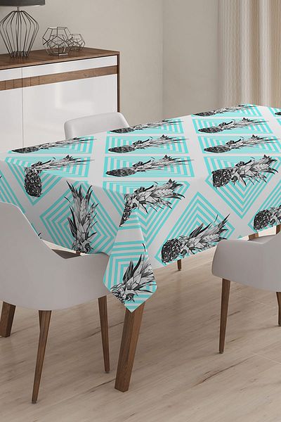 Realhomes Față de masă 3D imprimată digital cu poză cu ananas - 140 x 220 cm