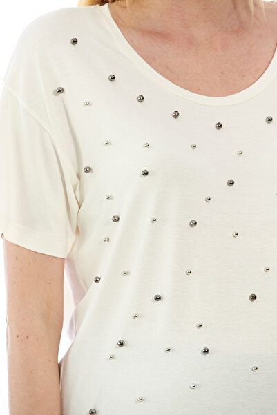 Motherway Ecru Maternity Pearl Blouse Bm415