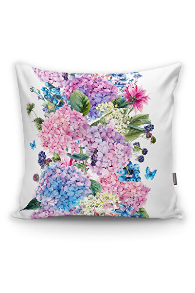 Realhomes غطاء وسادة مطبوع رقميًا بنمط زنبق أرجواني اللون