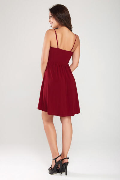 Laranor Women's Burgundy Rope Strap Dress 18L6345