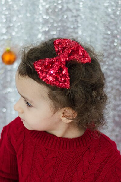 PixyLove Kırmızı Payet Kız Çocuk Tekli Klips Px229314