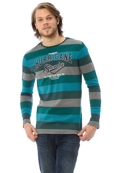LC Waikiki Young Men's Blue Striped T-Shirt 7KG480Z8