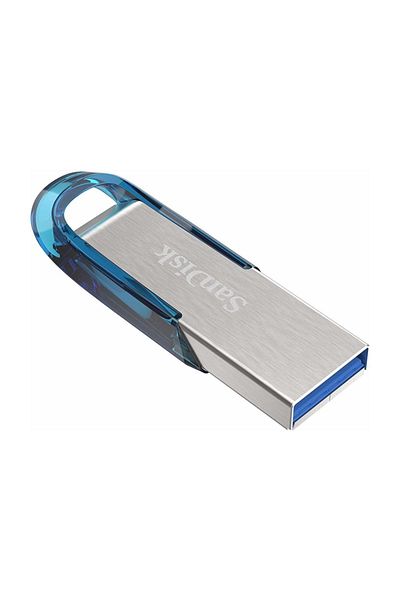 SanDisk Ultra Flair 128 Gb USB 3.0 Memory - Tropical Blue
