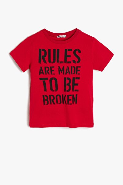 Koton Μπλουζάκι Red Boy's Text Printed