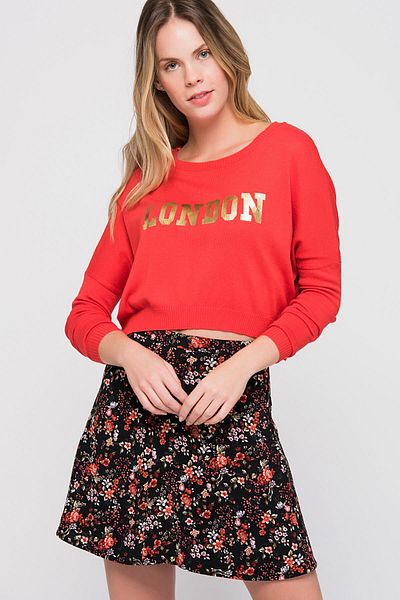 Koton Women's Red Sweater 5KAL97261OT