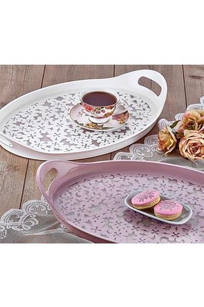 HOBBY LİFE Demet Hobby Life Lover Oval Tray White Small