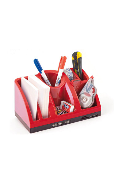 Mas Desk Organızer Usb Hub C.Reader Kırmızı  /