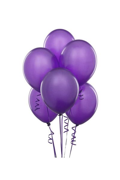 Kazanabil Purple Colored Metallic Decoration and Party Balloons 20pcs