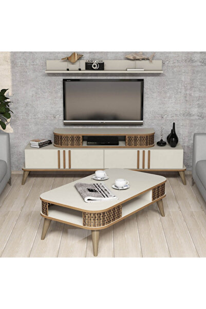 Variant Mobilya Eylül Tv Ünitesi Ve Orta Sehpa Takımı - Krem