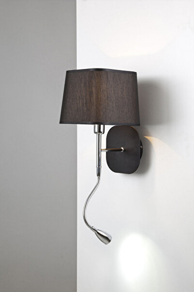 Avonni Hap-9071-1bs-led Siyah Boyalı Aplik E14 Metal Kumaş 18x22cm