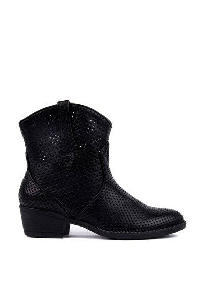 SailLakers - Γυναικεία Μποτάκια Γνήσιο Δερμάτινο Μαύρο 105-2596-VENUS