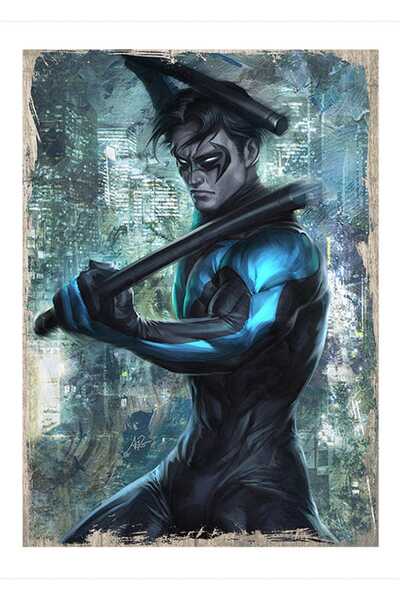 Cakatablo 35cmX50cm Ahşap Tablo Nightwing Dc Görseli